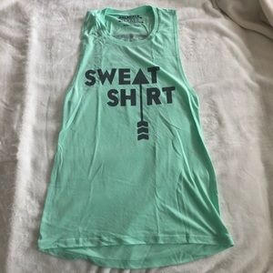 “Sweat Shirt” Light Green Muscle Tank